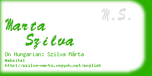 marta szilva business card